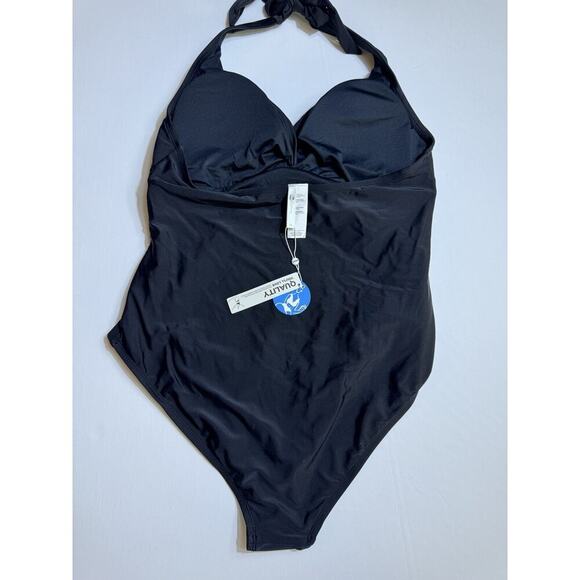 CUPSHE Swimsuit Women's One Piece V Neck Twist Front Adjustable Straps Size 1X - Picture 3 of 4